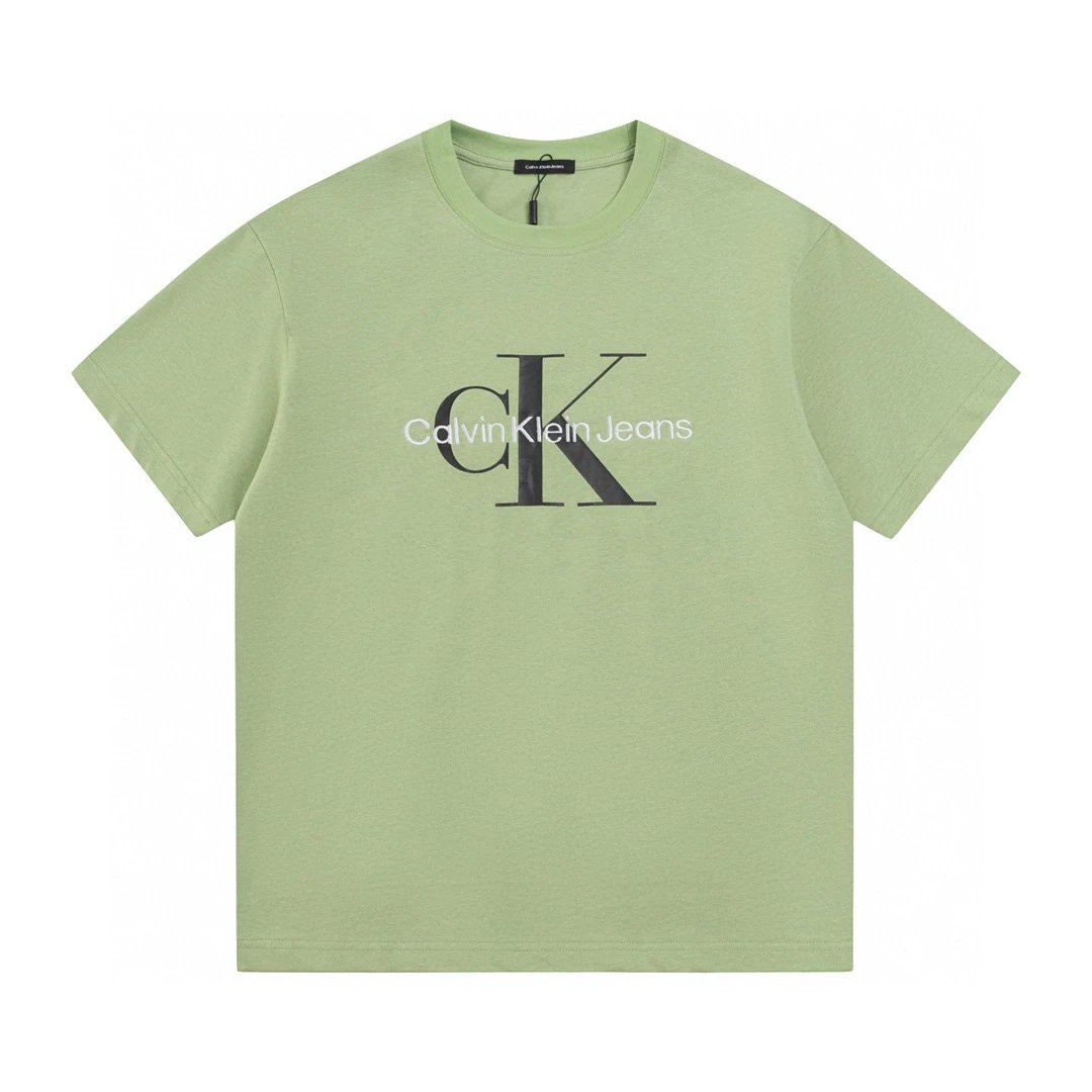 Calvin Klein T-shirt Top Version Counter Same Style Pure Cotton Summer Men's and Women's Same Fashion Loose All-Matching2024New Short Sleeve T T-shirt