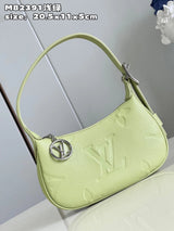 Louis Vuitton LV Women's Bag Top version M8239123New Avocado Green Berry Pink Lavender Purple Beige White Summer Dopamine Underarm Bag Cowhide Embossed MINIM00N Moon Bag Shoulder Underarm Bag Handbag