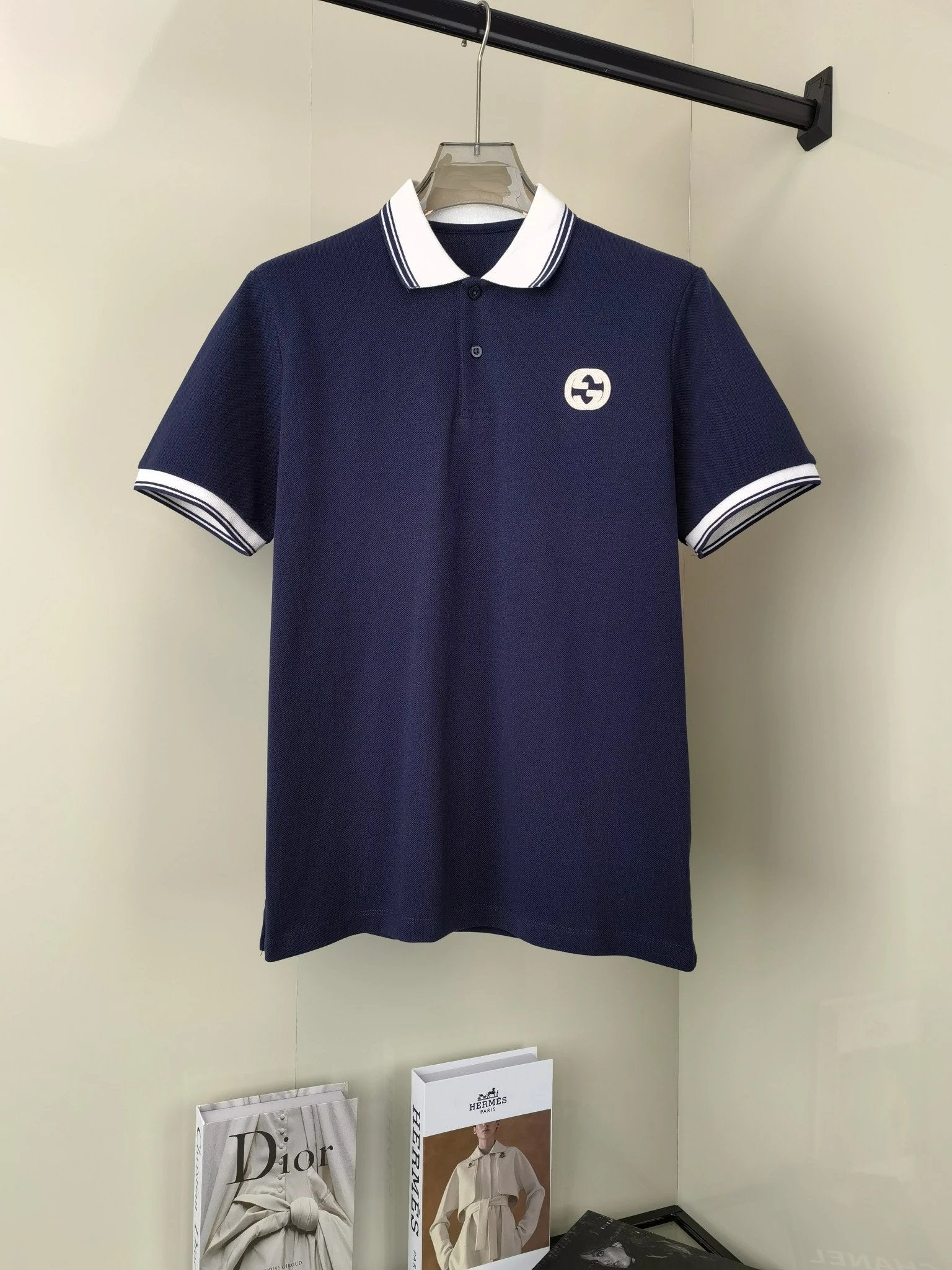 Gucci T-shirt Chest logo Embroidery POLO Shirt Lapel Short Sleeve25ss New Unisex Summer Loose Short Sleeve T Business Commuter Short Sleeve Shirt Plus Size T-Shirt