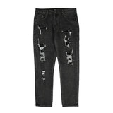 Amiri Jeans Jeans Water Washed Hole Rivet Denim Trousers Slim Fit Spat Men's and Women's Same Long Pants24ss Autumn and Winter New Products