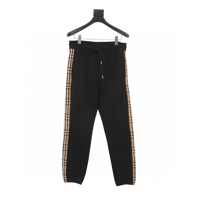 Burberry Sweatpants Side Plaid Trousers for Men and Women