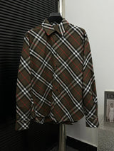 Burberry Shirt 24ss New Autumn Winter Plaid Contrast Long Sleeve Shirt Unisex Versatile Business Casual Slim Fit Jacket