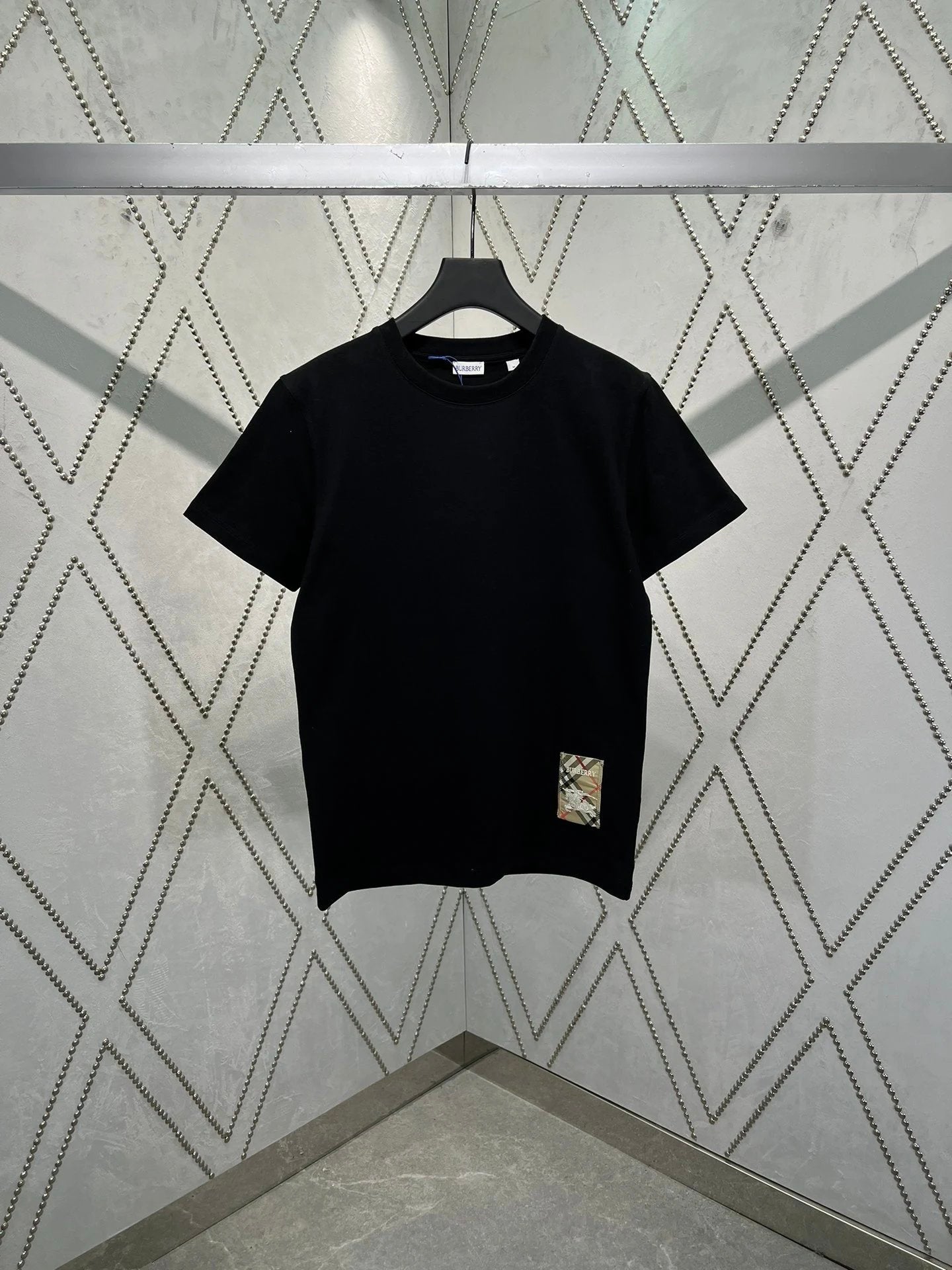 Burberry T-shirt Striped Logo Crew Neck Short Sleeve25ss New Pure Cotton Unisex Style T T-shirt OS Loose Fit Base Shirt Short Sleeve Top T-Shirt