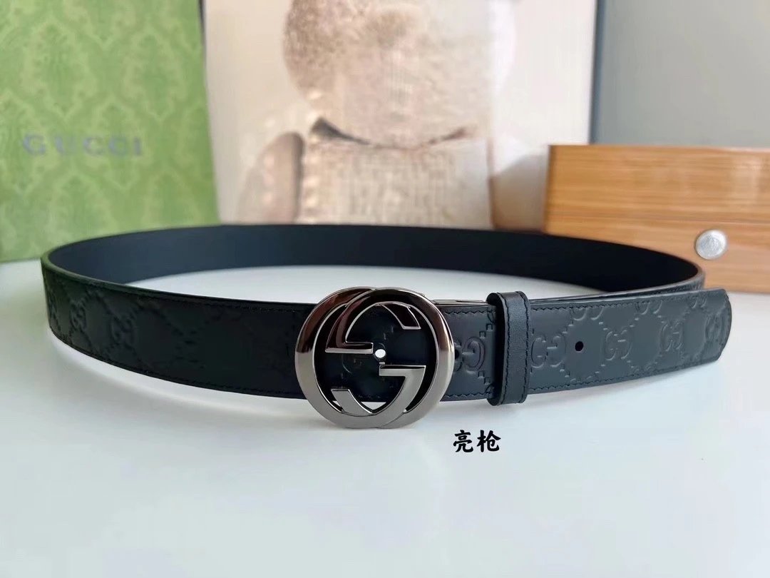 Gucci Belt Top version New Original Single Men's Belt Leather Belt Double g Belt Men's Fashion Casual Original Leather Gujia Belt GG Home Pant Belt Male Gucci Gucci Men's Belt Ferragamo