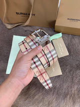 Burberry Belt Top version 【Full Package】New Men's Leather Belt Width3.5cm Double-Sided Imported First Layer Calfskin Full Grain Leather Genuine Goods Quality Original Factory Pin Buckle Letters Rotating Buckle Counter Full Set Gift Box Packaging B Home Be