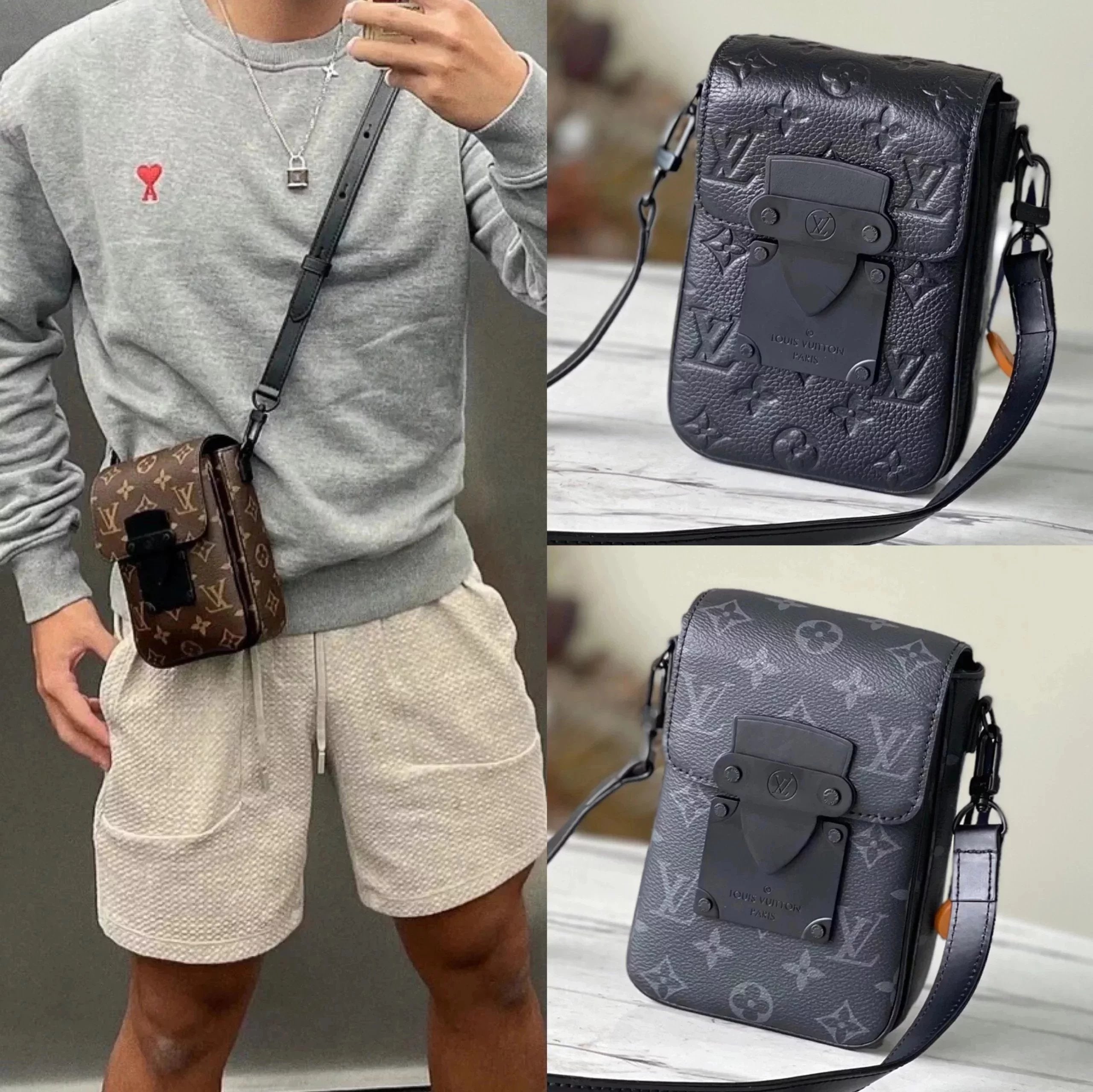Louis Vuitton LV Men's Bag Top version 2022Latest slockverticawearabl Wallet Men's Mobile Phone Bag Shoulder Messenger Bag Men's Bag Small Square Bag Small Shoulder Bag