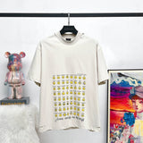Balenciaga T-shirt Emoji Sticker Print logo round Neck Short Sleeve25ss New Pure Cotton Unisex Style T T-shirt OS Loose Fit Base Shirt Top Half Sleeve T-Shirt