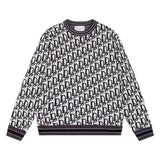 Dior Sweater Round Neck Sweater Long Sleeve Thickened Lazy Style Unisex Loose Knit Top Coat Versatile Casual Wearable Inside and Outside