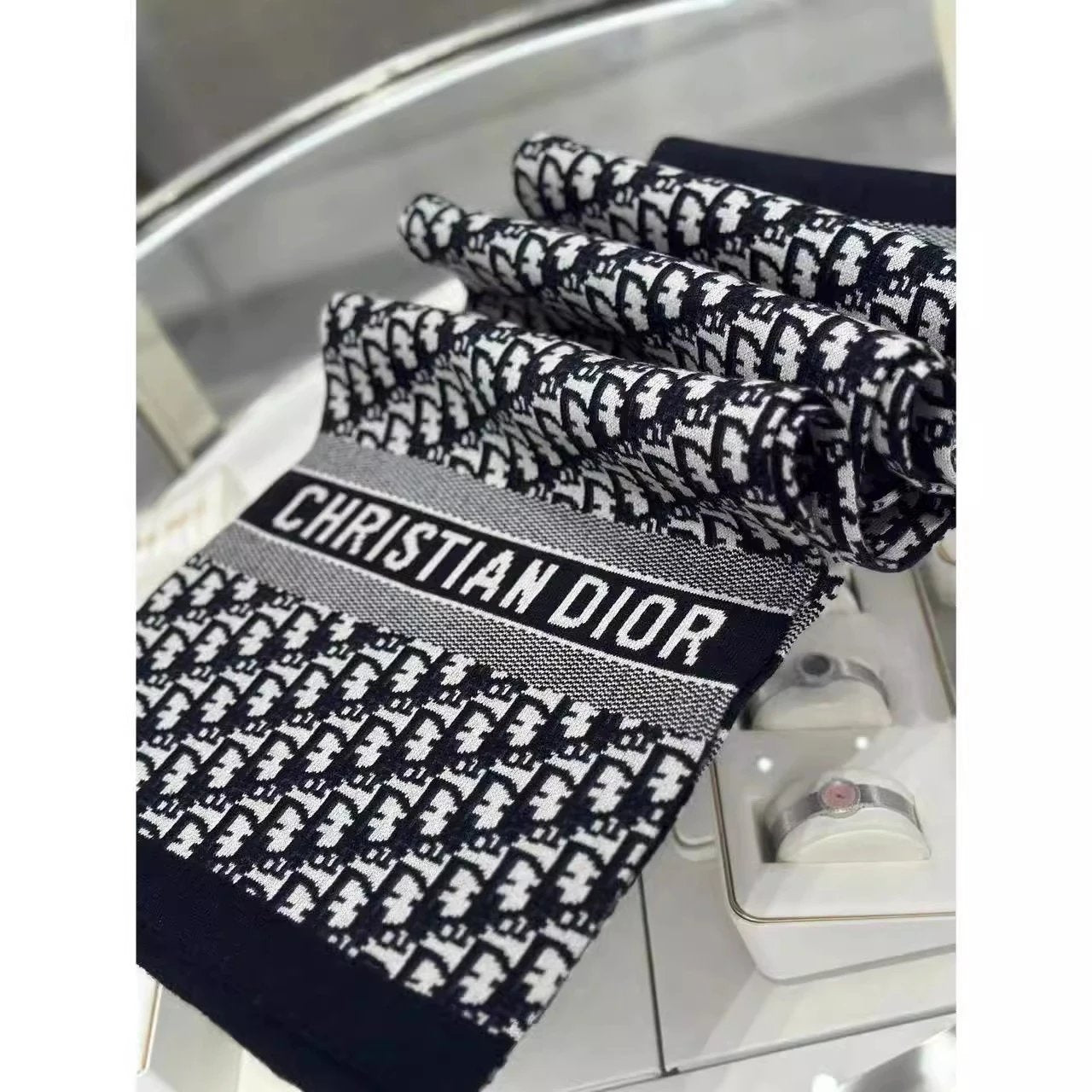 Dior Scarf 24New Arrival over Printed Letters logo Double-Sided Presbyopic Wool Scarf Men's Shawl Women's