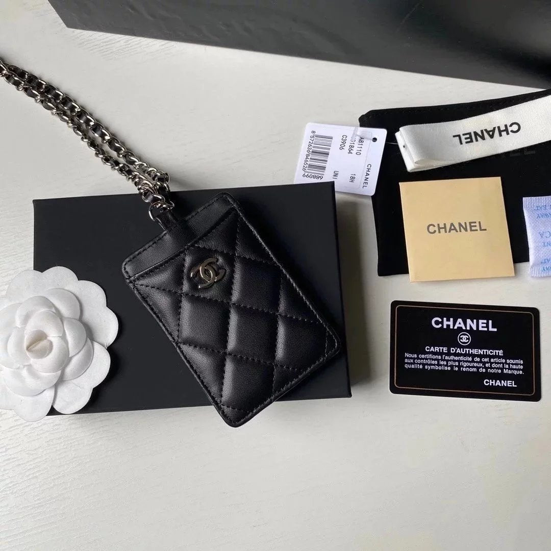 Chanel Wallet Top version 【Spot Sale】Small2022New Chain Work Card Card Holder Listing Bag Coin Purse Card Holder Original Cowhide Sheepskin Bag Halter Chain Bag Small Bag