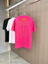 Louis Vuitton LV T-shirt Back Color-Block Letter Embroidery logo round Neck Short Sleeve25ss New pure cotton T Unisex T-Shirt OS Drop Shoulder Loose Fit Base Shirt Top T-Shirt Short Sleeve