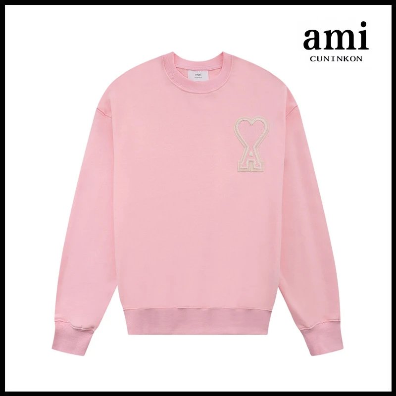 Ami Hoodie Ami Hoodie Couple Suit Classic Love Cotton Loose round Neck Raglan Hooded Sweater Leisure Tappered Trousers-CY