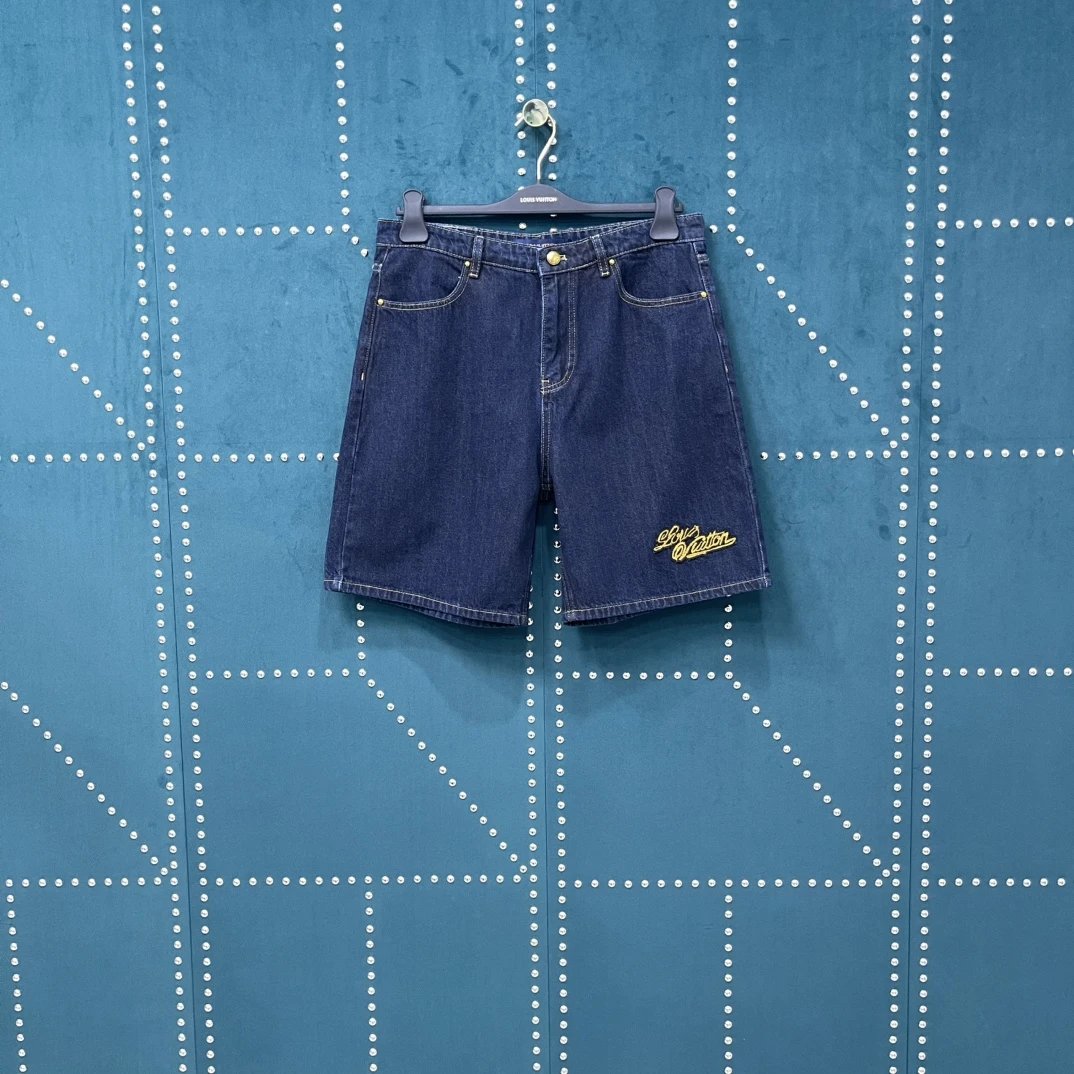 Louis Vuitton LV Shorts Rope Signature Letter Embroidery logo Five-point Shorts25ss New Drawstring Casual Summer Pants American Style5Two-in-One Casual Sweatpants for Men and Women, Pure Cotton Joggers