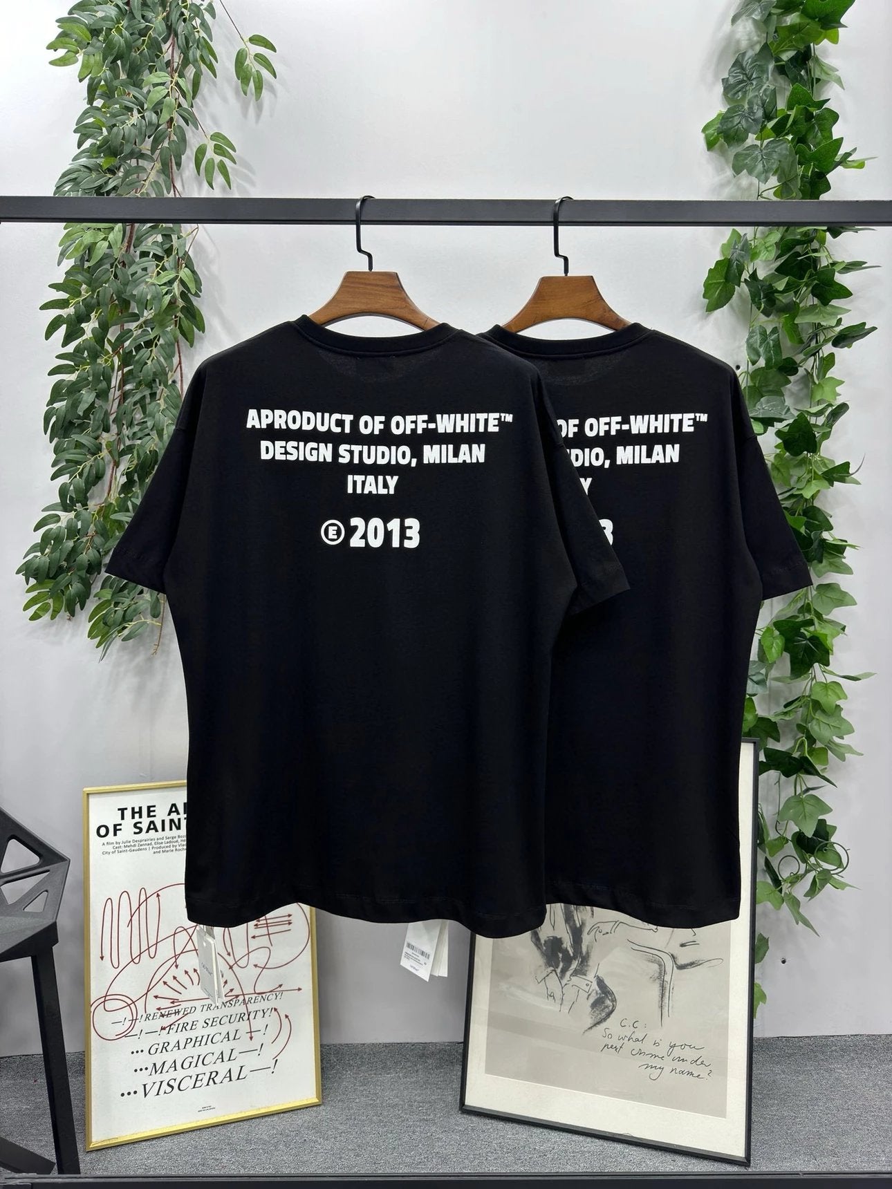 OFF-White T-shirt Top Version Counter Same Style Pure Cotton Summer Men's and Women's Same Fashion Loose All-Matching2024New Short Sleeve T T-shirt