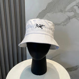 Arc'teryx Hat Skeleton Embroidery logo Fisherman Hat Casual Sun Protection UV Protection Plain Face Covering Sun Hat Outdoor Versatile Flat Top Bucket Hat