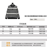 Chanel Sweater Autumn and Winter Double Logo Embroidery Stripes Knitted Pullover Sweater Men and Women Same Style