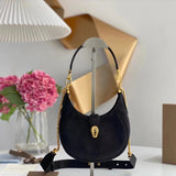 BVLGARI Bag Top version 【Original Leather】2022Spring and Summer New Women's Bag BVLGARI”Crossbody Bag Underarm Bag Blue Brand New SERPENTIELLIPSE Series hobo Bag Small Size Crossbody Bag Shoulder Bag Handbag Underarm Bag Cattle Leather Bag