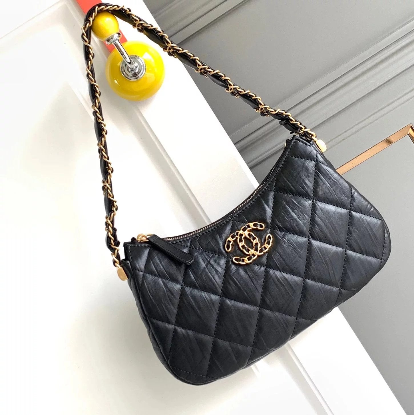 Chanel Women's Bag Top version 【Surrogate Shopping Edition】23K New hobo Underarm Bag Women's Bag19bag Series Underarm Bag Vintage Crumpled Cowhide Leather Single-Shoulder Bag19hobo Underarm Bag New Bags AP3647AS4422