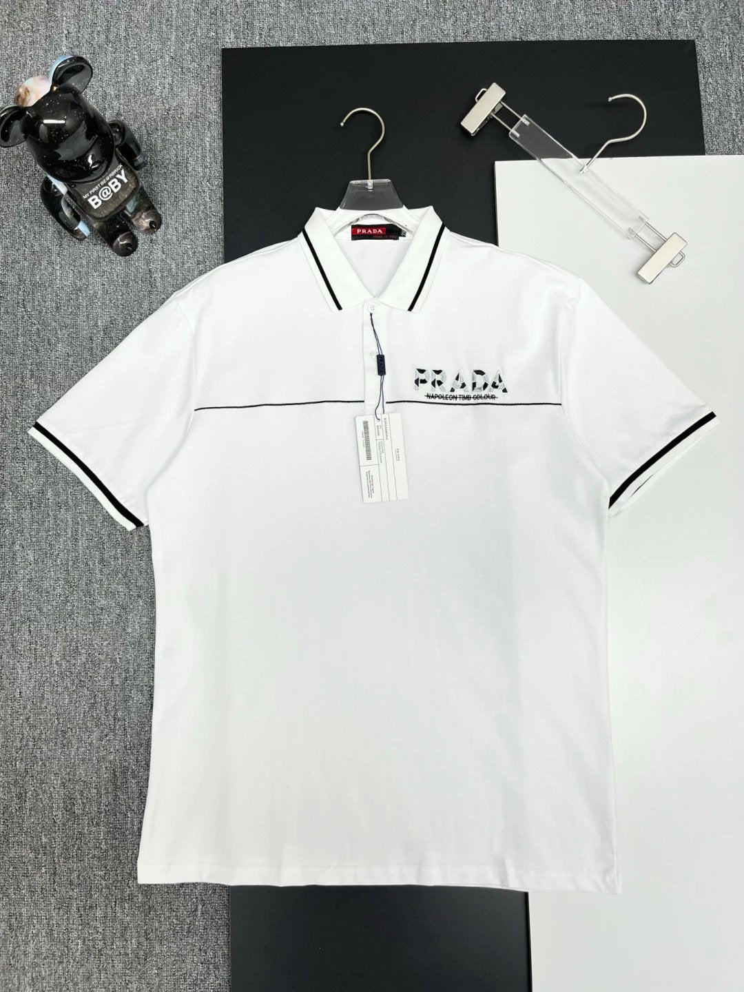 PRADA T-shirt Chest Brand Embroidery logoPOLO Shirt Lapel Short Sleeve25ss New Unisex Summer Short Sleeve OS Loose T Business Half Sleeve Shirt Plus Size T-Shirt