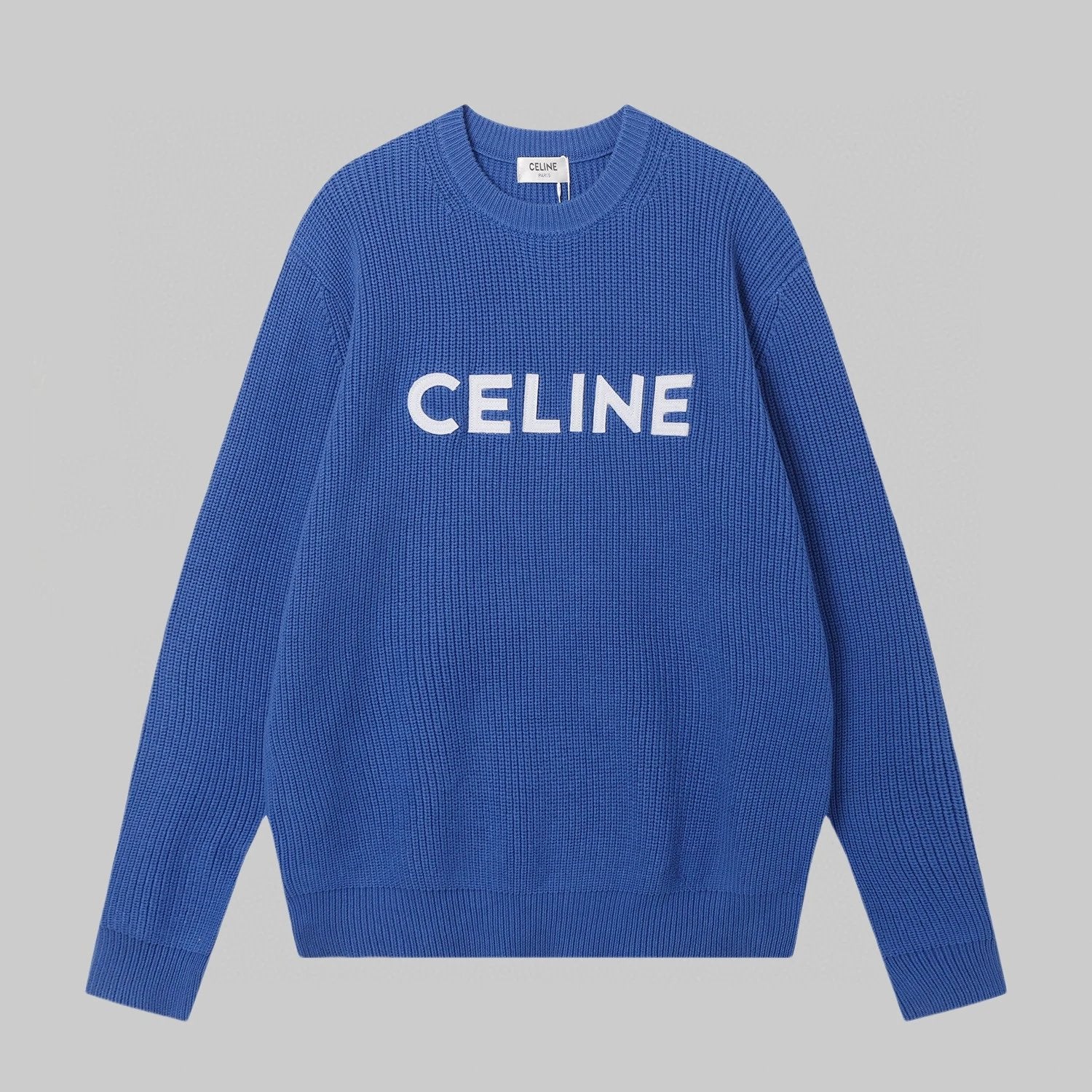 Celine Sweater Letter patch embroidery done logo Round Neck Sweater Long Sleeve Pullover Unisex Thickened OS Loose Fit Top Versatile Casual Jacket Lazy Style