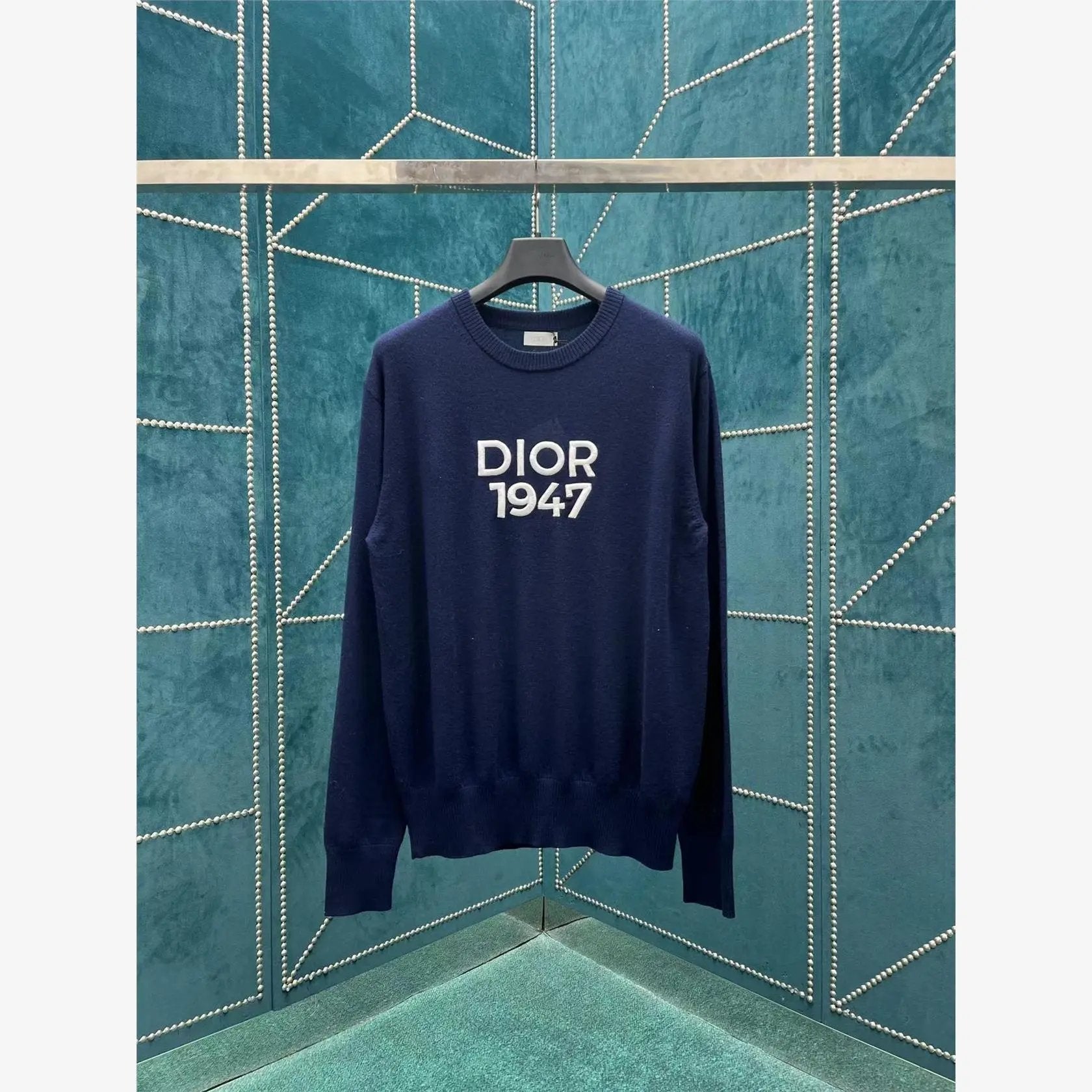 Dior Clothing 24Autumn and Winter New1947Logo Letter Embroidery logo Crew Neck Casual Knitwear Men's Sweater