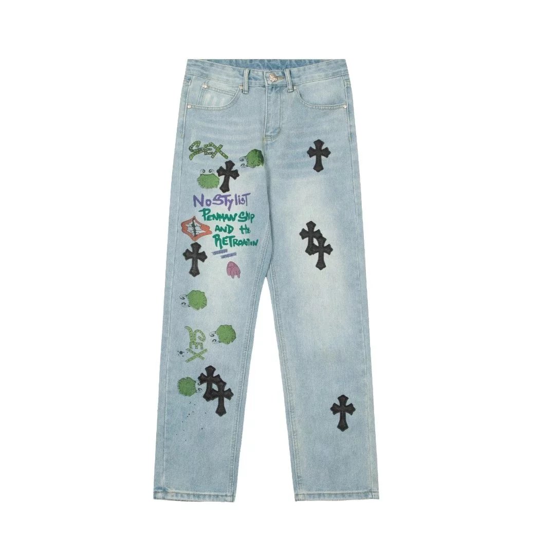 Chrome Hearts Jeans New Fashion All-Match Jeans