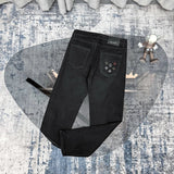 Louis Vuitton LV Jeans Pocket Clover Print logo25ss Spring Summer New Straight Leg Jeans Unisex Slim Fit Long Pants Loose