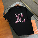 Louis Vuitton LV T-shirt Colorful Large Chest logo Round neck short-sleeve pure cotton T T-shirt ins Unisex Simple Summer New Casual Base Shirt B Home T-shirt