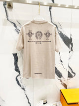 Chrome Hearts T-shirt Front and back Sanskrit letter print logo round Neck Short Sleeve25ss New pure cotton T Unisex T-Shirt OS Drop Shoulder Loose Fit Base Shirt Top T-Shirt Short Sleeve