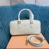 Miu Miu Bag Top version 【Original Leather】New Bowling Bag Miu Home Unique Style Matelasse Sheepskin Bag Small Size Large Size Hand-Held Pleated Sheepskin Leather Women's Bag Box Bag Travel Bag New Women's Bag Pillow Bag Bowling Bag5BB1845BB142