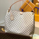 Louis Vuitton LV Women's Bag Top version Internet Hot Big Bag Presbyopic Women's Bag New Graceful Small Size Handbag Tote Bag Wide Shoulder Strap Handbag Shopping Bag Shoulder Bag Messenger Bag Mummy Bag M43700M43703