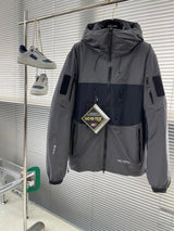 Arc'teryx Jackets Multi-pocket Color-blocking Outdoor Jacket Hooded Down Jacket Unisex Fluffy Hooded Long-sleeve Puffer Jacket Winter Thickened Warm Coat Loose Versatile Fashion