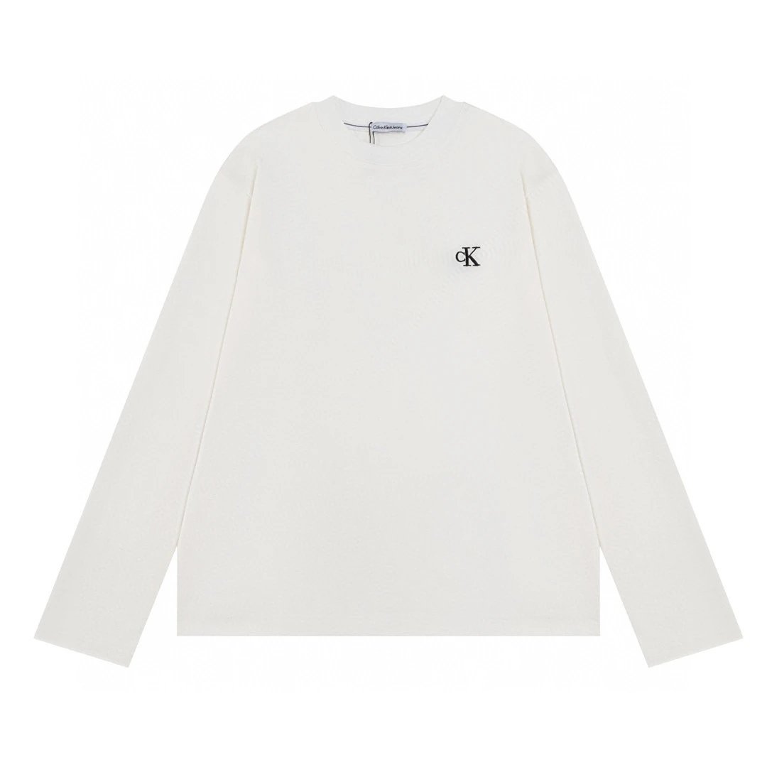 Calvin Klein Hoodie Top Version Autumn New Women's Leisure Commute Embroidered Solid Color Bottoming Long Sleeve T T-shirt