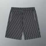 FENDl Shorts Full Print Double F Jacquard logo Five-point Shorts25ss New Drawstring Casual Pants for Men and Women, Summer Style5Two-in-One Casual Sweatpants Pure Cotton Joggers