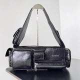 Balenciaga Bag Top version 【Premium Ceiling Quality】gasuperbusy Series Fried Street Essential Product Sheepskin Material Retro Workwear Pocket Bag Large Pocket Tote Bag Backpack Retro Workwear Handbag