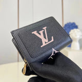 Louis Vuitton LV Wallets/Clutches Top version M82370Black Cléa Wallet MonogramEmpreinte Men's and Women's Short Wallet Made of Soft Grain Cowhide Wallet Card Holder Card Clamp Cowhide Wallet