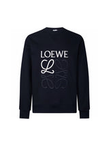LOEWE Hoodie High-density Embroidered Crewneck Sweatshirt Pullover Long Sleeve OS Loose Fit Base Shirt Top Unisex Sports Casual