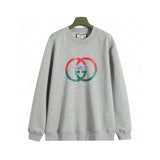 Gucci Hoodie Red and Green Double G Printed Crewneck Sweatshirt Pure Cotton Terry Pullover Top Sportswear os Unisex Style24ss Autumn and Winter New Products