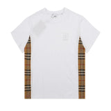 Burberry T-shirt Chest B Letter Embroidery Plaid Patchwork logo round Neck Short Sleeve25ss New Pure Cotton Unisex Style T T-shirt OS Loose Fit Base Shirt Half Sleeve T-Shirt Top Half Sleeve