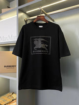 Burberry T-shirt Micro Logo 3D Knight Print logo round Neck Short Sleeve25ss New pure cotton T Unisex T-Shirt OS Loose Fit Base Shirt Top Half Sleeve T-Shirt
