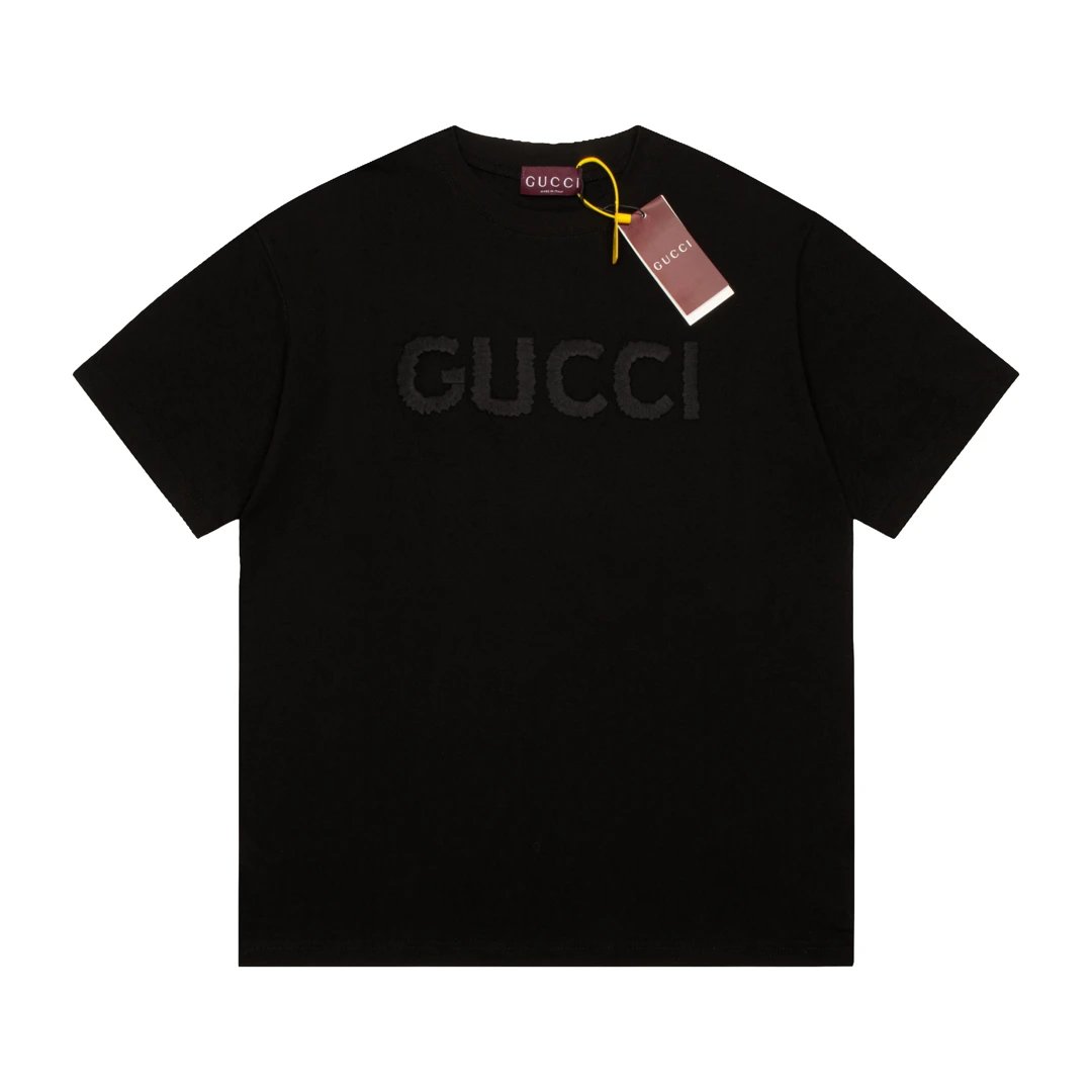 Gucci T-shirt Classic Pattern Letter Embroidery Round Neck Short Sleeve25ss New Pure Cotton Unisex Style T T-shirt OS Loose Fit Base Shirt Half Sleeve T-Shirt Top Half Sleeve