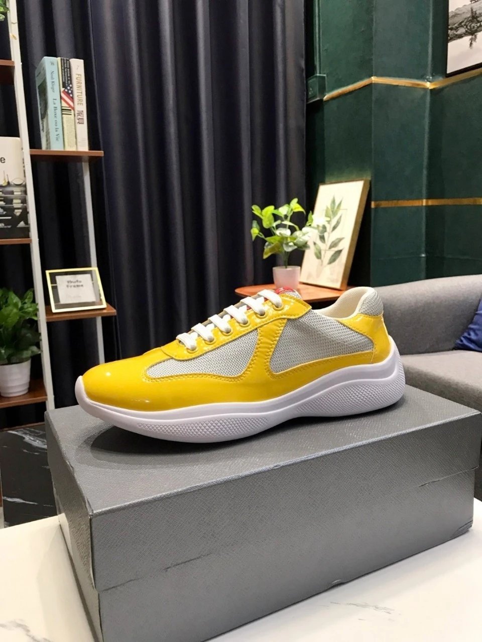 PRADA Shoes Summer in Stock Blue Flat Heel Leisure Low Top Fashion Shoes round Toe All-Matching Foreign Trade Shoes cf26