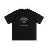 Balenciaga T-shirt Wi-Fi Heart-shaped Short Sleeve Round Neck Pure Cotton T T-shirt ins Unisex Simple Summer New Casual Base Shirt T-Shirt