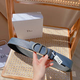 Dior Belt Top version Original Single Original Single Men and Women Universal Belt Width4.0cm Counter Full Set of Packaging Original Leather Material Classic Presbyopic Full Printed Canvas Full Stand Leather Lychee Pattern Bottom Letter Buckle Support NFC