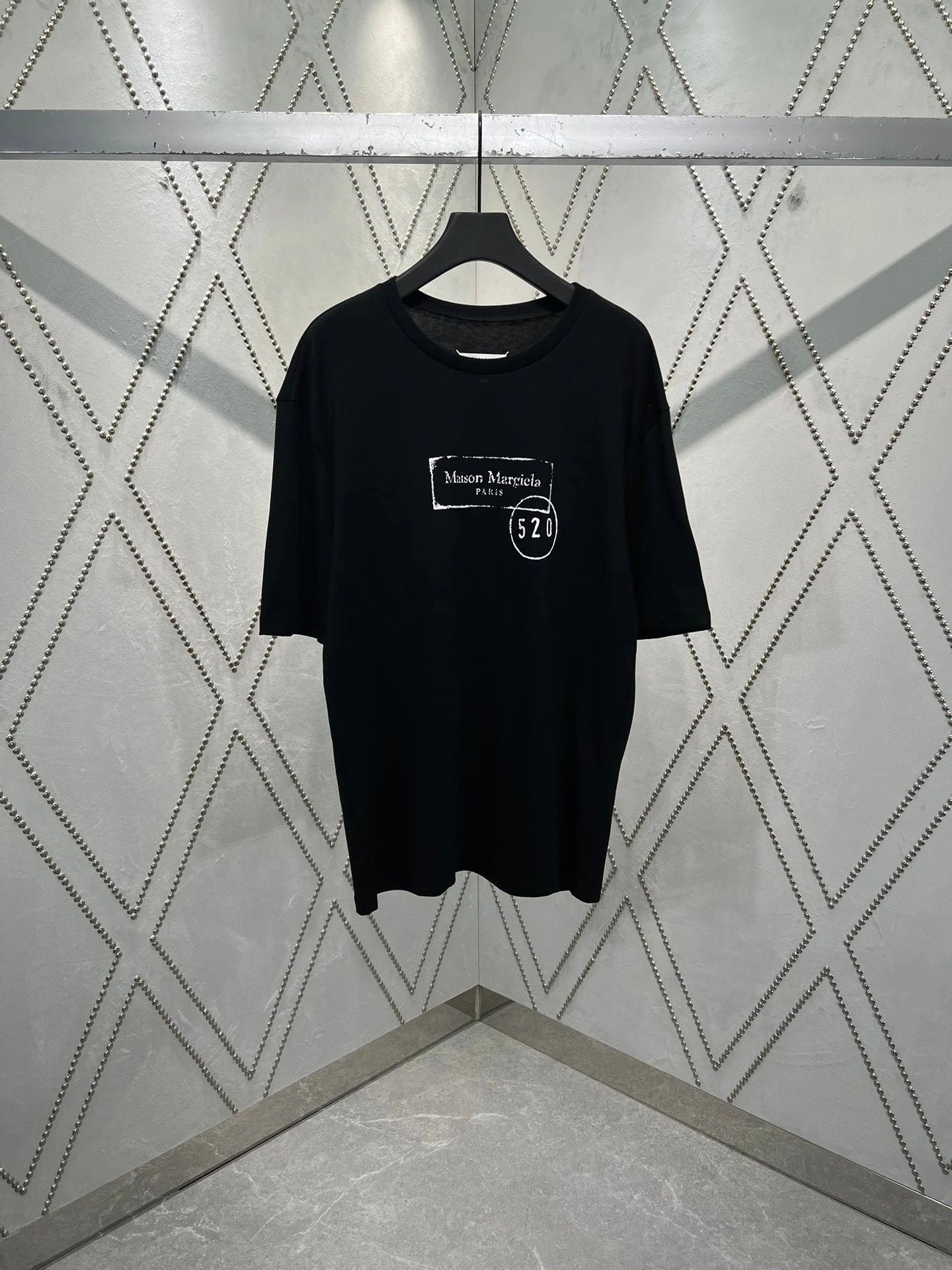 Maison Margiela T-shirt Chest Letter Print logo round Neck Short Sleeve520Limit25ss New Pure Cotton Unisex Style T Casual T-Shirt Base Layer Shirt OS Loose Fit Half Sleeve Top Plus Size