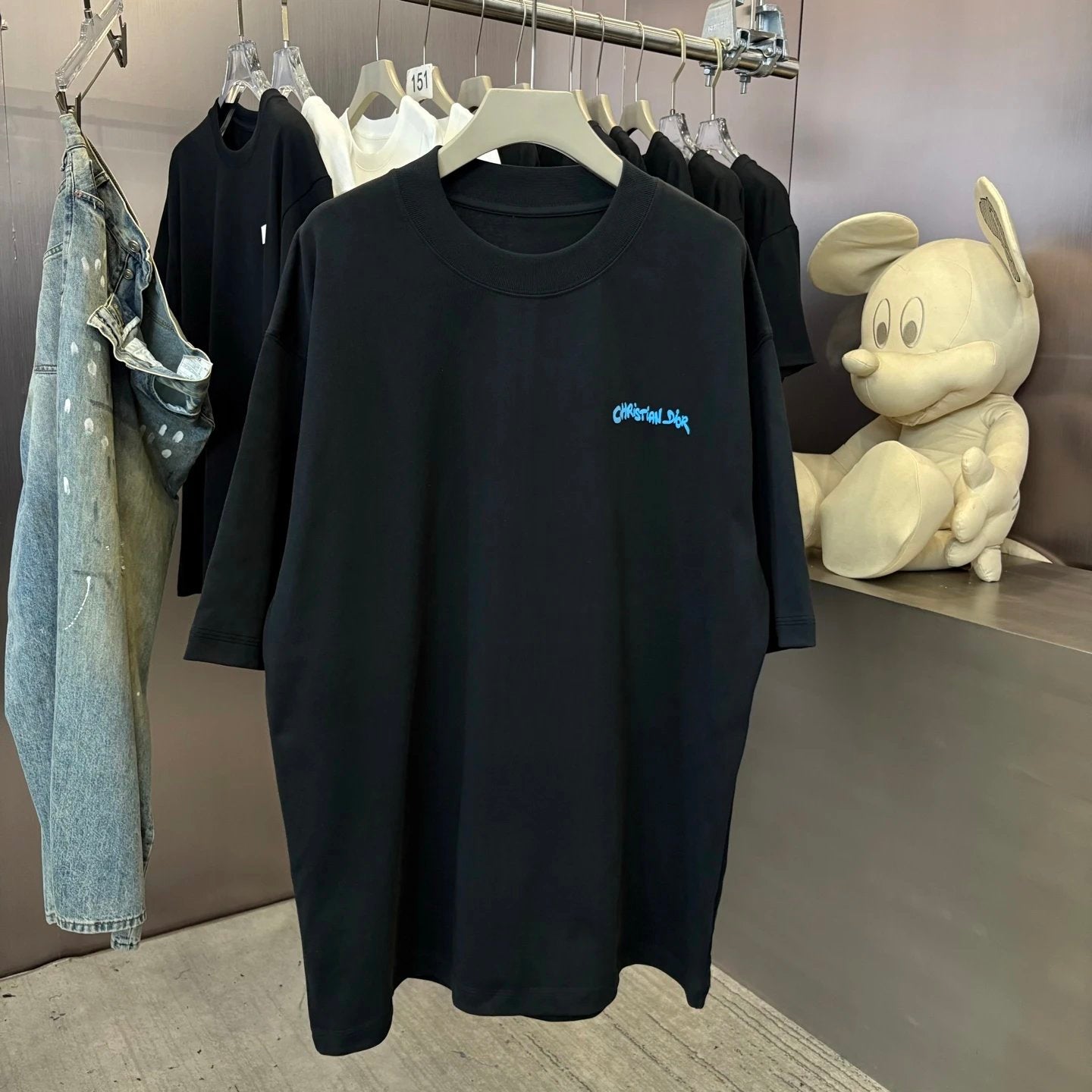 Balenciaga T-shirt Front and Rear Letter Printing logo round Neck Short Sleeve25ss New Pure Cotton Unisex Style T Casual T-Shirt Base Layer Shirt OS Loose Fit Half Sleeve Top Plus Size