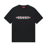 Gucci T-shirt Chest Letter String Print logo round Neck Short Sleeve25ss New Pure Cotton Unisex Style T Casual T-Shirt Base Layer Shirt OS Loose Fit Half Sleeve Top Plus Size
