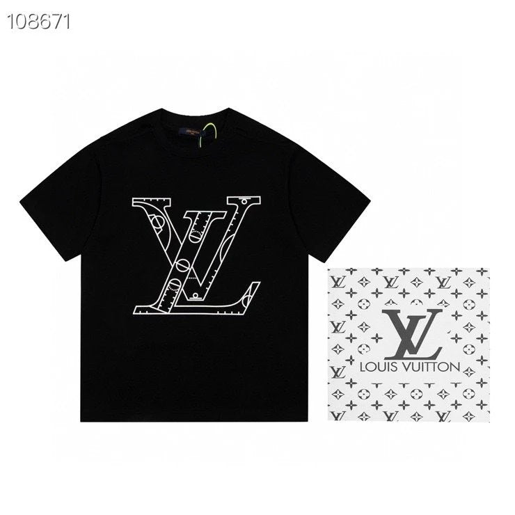 Louis Vuitton LV T-shirt 25ss New Pure Cotton Unisex Style T Casual T-Shirt Base Layer Shirt OS Loose design