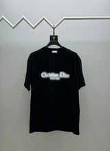 Dior T-shirt Chest Print logo round Neck Short Sleeve25ss New Pure Cotton Unisex Style T T-shirt OS Loose Fit Base Shirt Short Sleeve Top T-Shirt