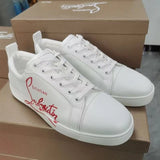 Christian Louboutin Shoes European Station cl Red Sole Shoes New Men's Shoes Red Sole Couple Trend Rivet Casual Lace up